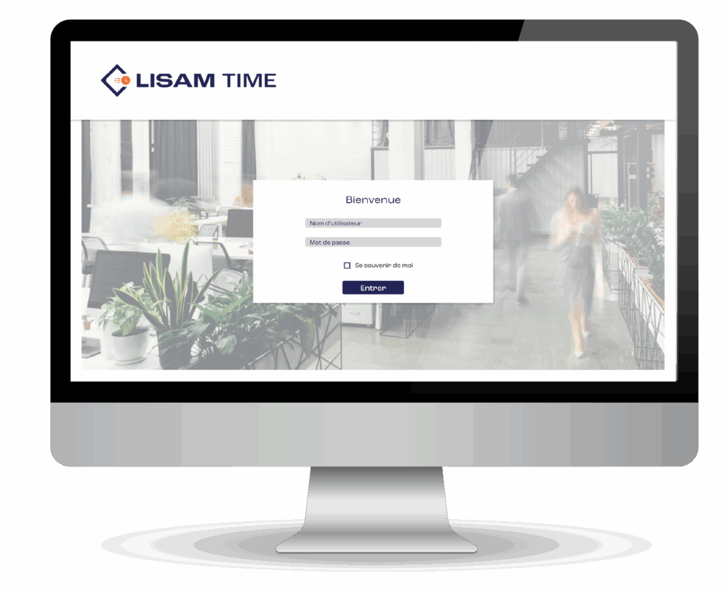 Ecran avec le logiciel Lisam Time