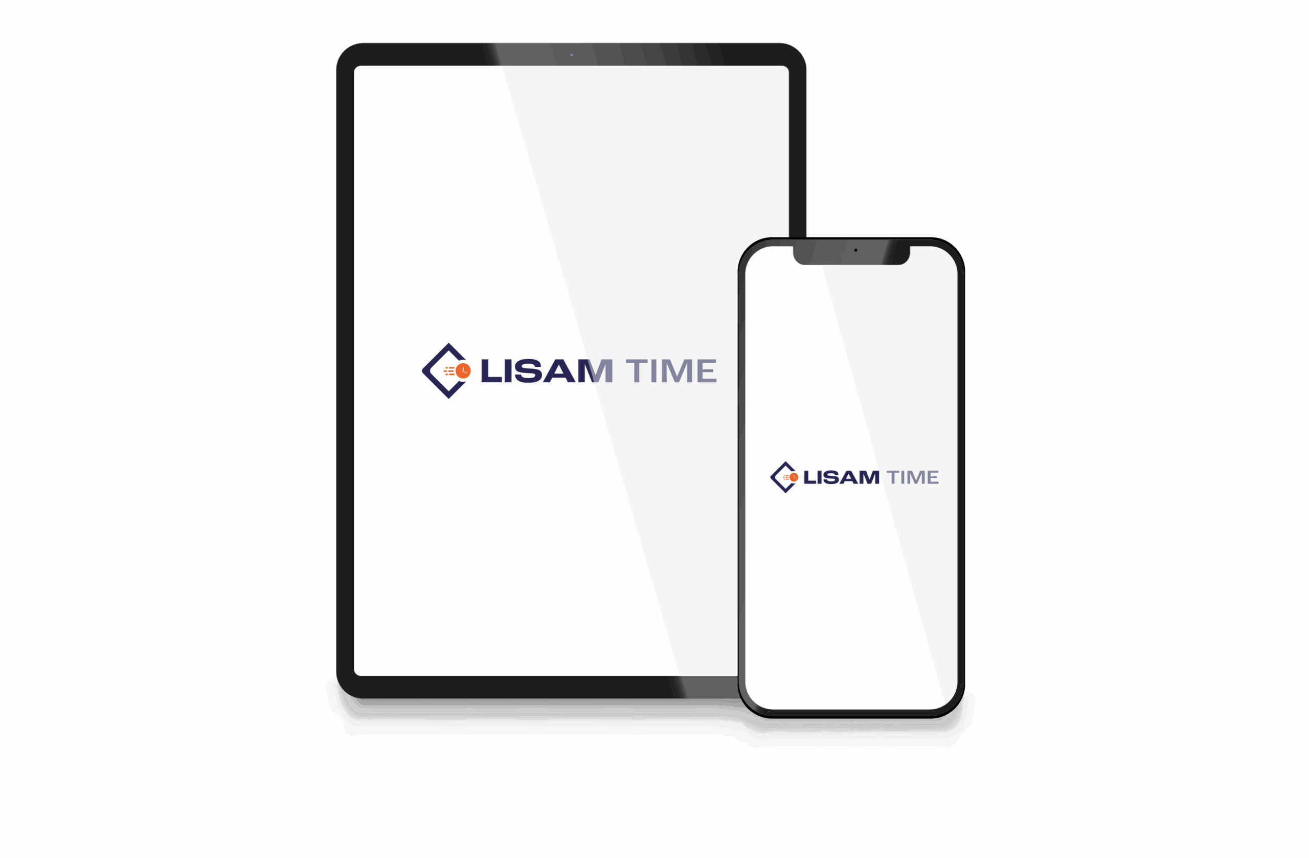 Tablette et smartphone avec le logo LIsam Time