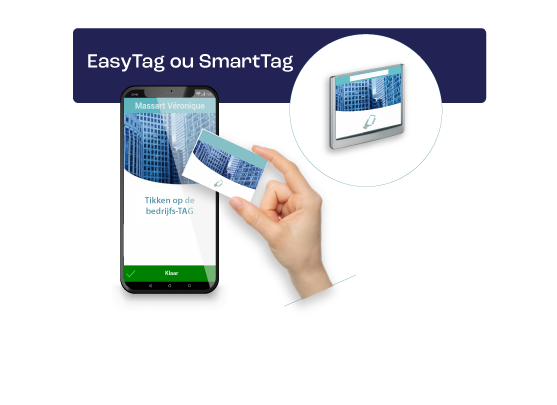 EasyTag et smarTag illustré dans un smartphone